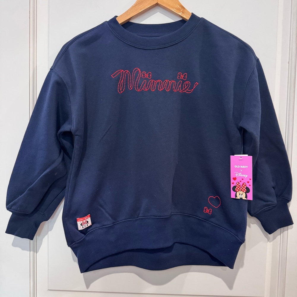 Old Navy x Disney Oversized Minnie Mouse Embroidered Graphic Tunic Sweatshirt